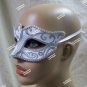 White Silver Glitter Eye Mask Royal Masquerade Ball Venetian Bridal Swan Ballet