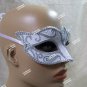 White Silver Glitter Eye Mask Royal Masquerade Ball Venetian Bridal Swan Ballet