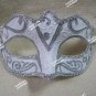 White Silver Glitter Eye Mask Royal Masquerade Ball Venetian Bridal Swan Ballet