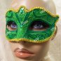 Green Glitter Eye Mask Royal Masquerade Ball Venetian Frog Prince Forest Fairy