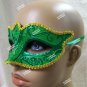 Green Glitter Eye Mask Royal Masquerade Ball Venetian Frog Prince Forest Fairy