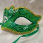 Green Glitter Eye Mask Royal Masquerade Ball Venetian Frog Prince Forest Fairy