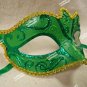 Green Glitter Eye Mask Royal Masquerade Ball Venetian Frog Prince Forest Fairy