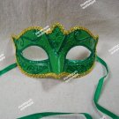 Green Glitter Eye Mask Royal Masquerade Ball Venetian Frog Prince Forest Fairy