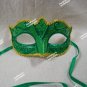 Green Glitter Eye Mask Royal Masquerade Ball Venetian Frog Prince Forest Fairy
