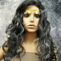 Black & Gray Mystified Wig w Coin Headband Gypsy Fortune Teller Clairvoyant Seer