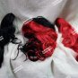 3 pc Harlequin Wig Black & Red Ponytail Clips Suicide Squad Harley Quinn Jester