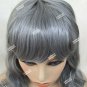 Gray Wavy Wig with Bangs Heat Style Ghost Spirit Elegant Witch Sorceress Old Lady