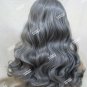Gray Wavy Wig with Bangs Heat Style Ghost Spirit Elegant Witch Sorceress Old Lady
