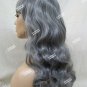 Gray Wavy Wig with Bangs Heat Style Ghost Spirit Elegant Witch Sorceress Old Lady