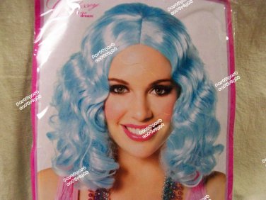 Pastel Icy Blue Wavy Flapper Wig Bob Games Chaperone Effie Escort Polar Princess