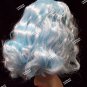Pastel Icy Blue Wavy Flapper Wig Bob Games Chaperone Effie Escort Polar Princess