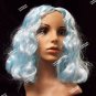 Pastel Icy Blue Wavy Flapper Wig Bob Games Chaperone Effie Escort Polar Princess