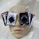 Fun Aces Playing Card Suit Costume Glasses Poker Face Gambler Casino Vegas Baby