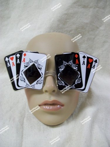 Fun Aces Playing Card Suit Costume Glasses Poker Face Gambler Casino Vegas Baby