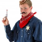 Mini Cowboy Costume Kit Hat Sheriff Badge Bandana Mustache Western Rodeo Kid Pet