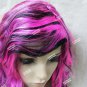 Pink & Black Long Layers Rock Vixen Wig Sexy Punk Rocker LA Tattoo Biker Chick