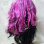 Pink & Black Long Layers Rock Vixen Wig Sexy Punk Rocker LA Tattoo Biker Chick