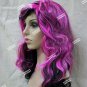 Pink & Black Long Layers Rock Vixen Wig Sexy Punk Rocker LA Tattoo Biker Chick