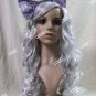 Mixed Gray Cosplay Doll Wig Bow Manga Comic Book Kawaii Anime Rave Party Cosplay