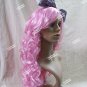 Light Pink Cosplay Doll Wig Bow Manga Comic Book Kawaii Anime Rave Party Cosplay