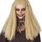 Yellowish Blonde Mix Frizzy Crimped Scarecrow Costume Wig Ghost Witch Hag Farmer