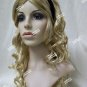 Deluxe Disney Alice in Wonderland Costume Wig Blonde Black Headband Tim Burton