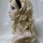 Deluxe Disney Alice in Wonderland Costume Wig Blonde Black Headband Tim Burton