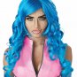 Mixed Blue Pop Art Superhero Wig Comic Book Funky Anime Rave Party Cosplay Frost