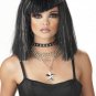 Black Silver Glimmer Glam Wig Metallic Tinsel Shimmer Club Rave Party Rockstar