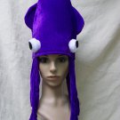 Zany Fun Colorful Purple Squid Hat w/ Eyes Octopus Ocean Creature Festival Beach Party