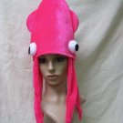 Zany Fun Colorful Pink Squid Hat w/ Eyes Octopus Ocean Creature Festival Beach Party