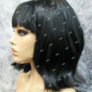 Black Starlet Wig 60s Bouffant Anime Cosplay Retro Sock Hop Waitress Cheerleader