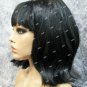 Black Starlet Wig 60s Bouffant Anime Cosplay Retro Sock Hop Waitress Cheerleader