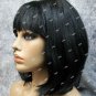 Black Starlet Wig 60s Bouffant Anime Cosplay Retro Sock Hop Waitress Cheerleader