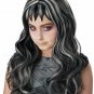 Child Black Gray Gothic Streaks Wig Evil Doll Frankie Stein EMO Goth Lydia Deets