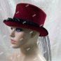 Dark Victorian Vamp Hat Veil Steampunk Cocktail Elizabethan Gothic Widow Dickens Christmas Caroler