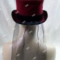 Dark Victorian Vamp Hat Veil Steampunk Cocktail Elizabethan Gothic Widow Dickens Christmas Caroler