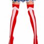 Sexy Red White Faux Boot Look Thigh Highs Wonder Woman Justice League Comic Hero