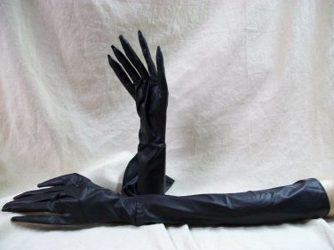 Black Long Fingered Gloves Witch Sorceress Wicked Clown Goth Twisted Slender Man