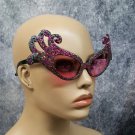 Purple Green Glitter Dame Costume Glasses Retro Cat Eye Edna Face Furniture 60's Purple Green Glitter Dame Costume Glasses Retro Cat Eye Edna Face Furniture 60's