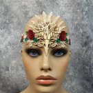 Witch Doctor Headband Bird Skull Roses Headpiece VooDoo Priestess Tribal Unisex
