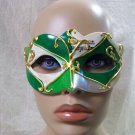 Green Silver Gold Renaissance Eye Mask Masquerade Venetian Harlequin Music Note Green Silver Gold Renaissance Eye Mask Masquerade Venetian Harlequin Music Note