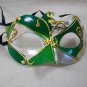Green Silver Gold Renaissance Eye Mask Masquerade Venetian Harlequin Music Note