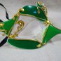 Green Silver Gold Renaissance Eye Mask Masquerade Venetian Harlequin Music Note