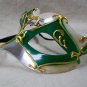 Green Silver Gold Renaissance Eye Mask Masquerade Venetian Harlequin Music Note