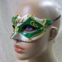 Green Silver Gold Renaissance Eye Mask Masquerade Venetian Harlequin Music Note