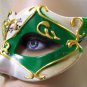 Green Silver Gold Renaissance Eye Mask Masquerade Venetian Harlequin Music Note