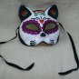 Glittery Sugar Skull Cat Eye Mask Mexican Day Dead Masquerade Dia De Los Muertos