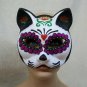 Glittery Sugar Skull Cat Eye Mask Mexican Day Dead Masquerade Dia De Los Muertos